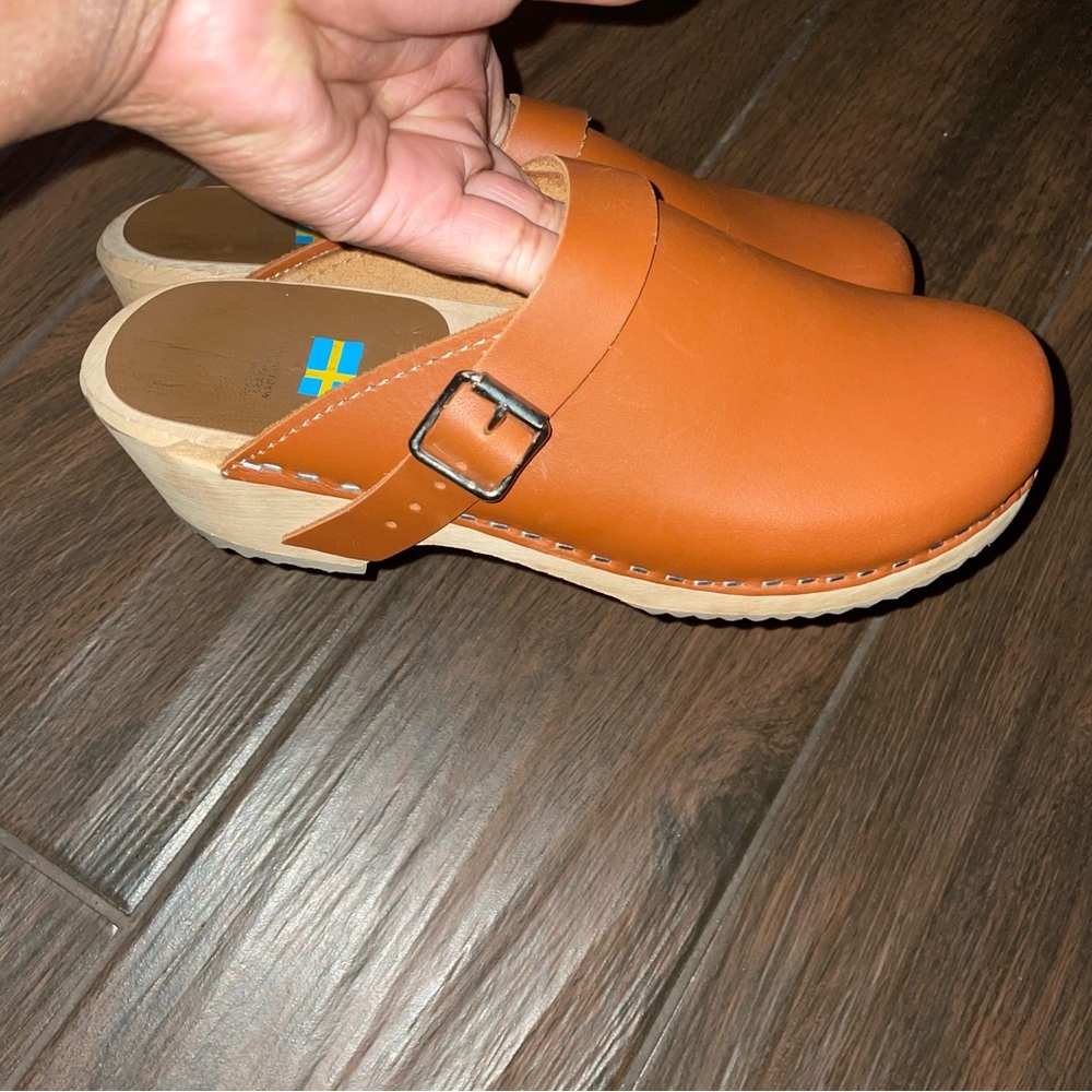 MIA Alma Clogs from Free People Cognac Brown Boho Size 37 Us 7 Ankle Strap - Picture 5 of 9